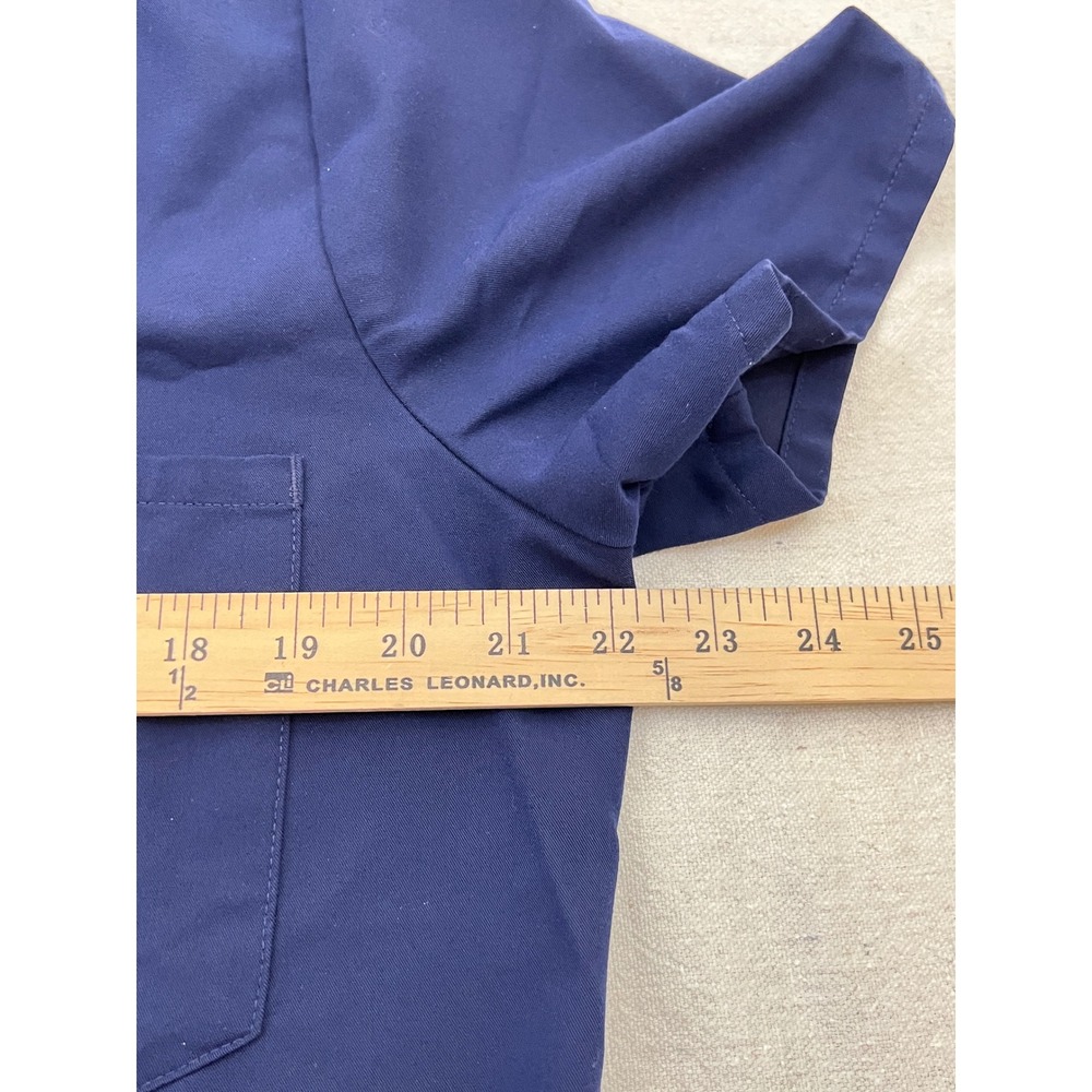 Figs XL Navy Blue Scrub‎ Shirt Top Short Sleeve V-neck Nurse Scrubs Top - Picture 4 of 7